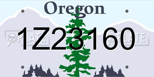 1Z23160 Oregon License Plate