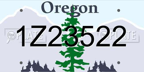 1Z23522 Oregon License Plate