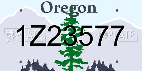 1Z23577 Oregon License Plate