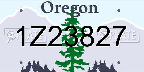 1Z23827 Oregon License Plate