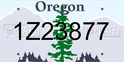 1Z23877 Oregon License Plate