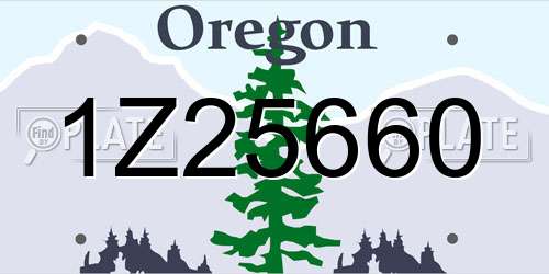 1Z25660 Oregon License Plate