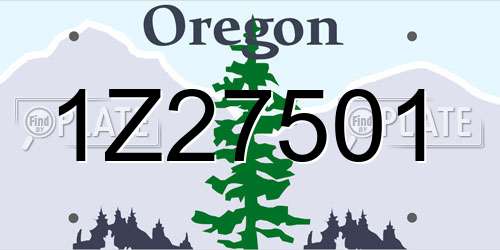 1Z27501 Oregon License Plate