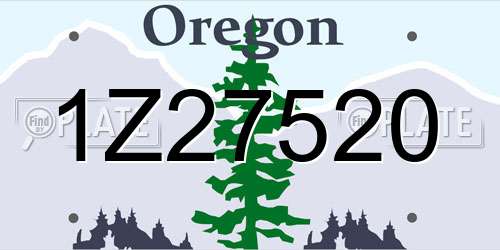 1Z27520 Oregon License Plate