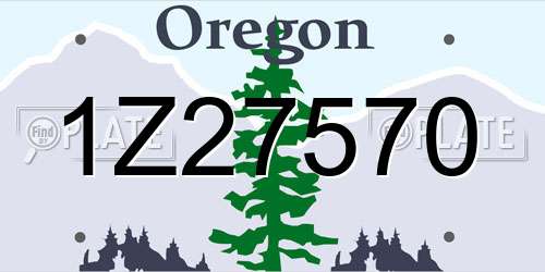 1Z27570 Oregon License Plate