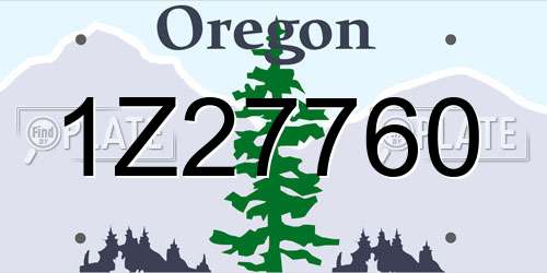 1Z27760 Oregon License Plate