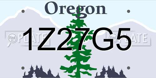 1Z27G5 Oregon License Plate