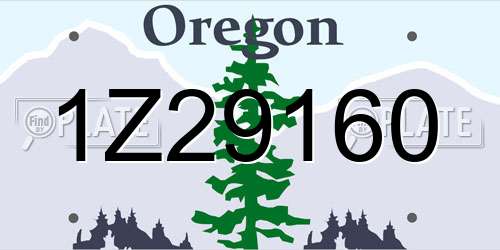1Z29160 Oregon License Plate