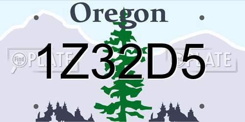 1Z32D5 Oregon License Plate