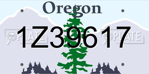 1Z39617 Oregon License Plate