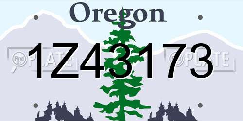 1Z43173 Oregon License Plate