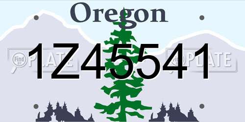 1Z45541 Oregon License Plate