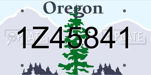 1Z45841 Oregon License Plate