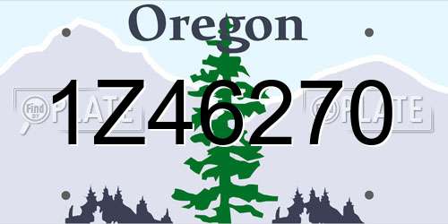 1Z46270 Oregon License Plate