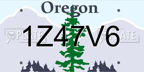1Z47V6 Oregon License Plate