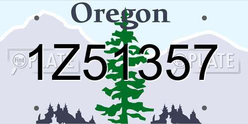 1Z51357 Oregon License Plate