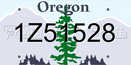 1Z51528 Oregon License Plate