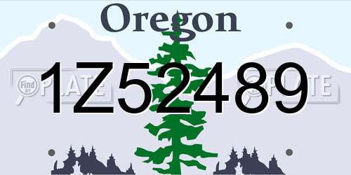 1Z52489 Oregon License Plate