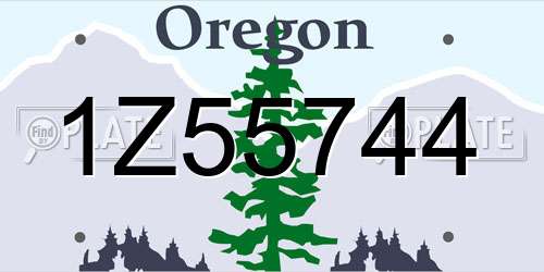 1Z55744 Oregon License Plate