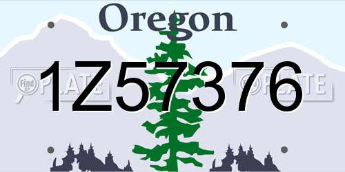 1Z57376 Oregon License Plate