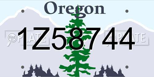 1Z58744 Oregon License Plate