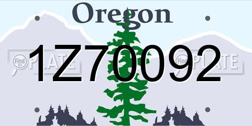 1Z70092 Oregon License Plate