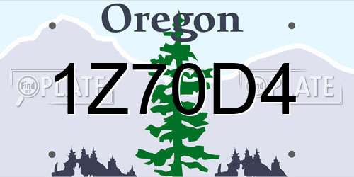 1Z70D4 Oregon License Plate