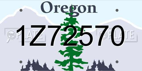 1Z72570 Oregon License Plate