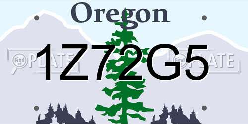 1Z72G5 Oregon License Plate