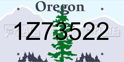 1Z73522 Oregon License Plate