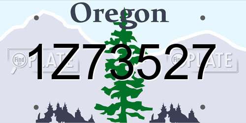 1Z73527 Oregon License Plate