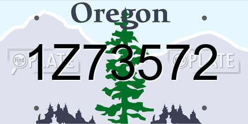 1Z73572 Oregon License Plate
