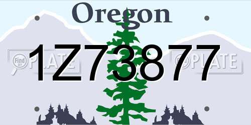 1Z73877 Oregon License Plate