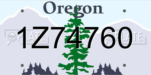 1Z74760 Oregon License Plate
