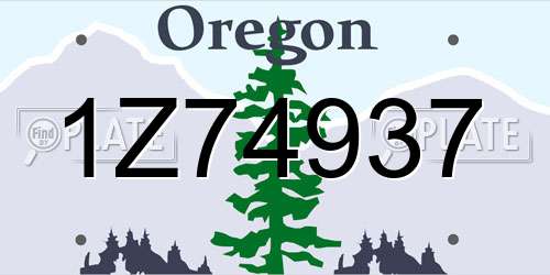1Z74937 Oregon License Plate