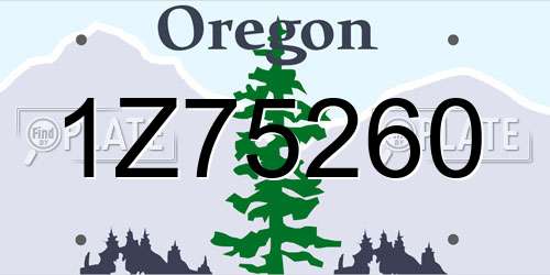 1Z75260 Oregon License Plate