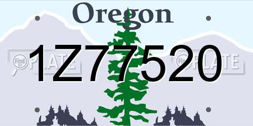 1Z77520 Oregon License Plate