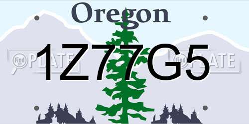 1Z77G5 Oregon License Plate