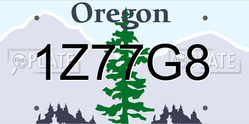 1Z77G8 Oregon License Plate