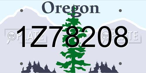 1Z78208 Oregon License Plate