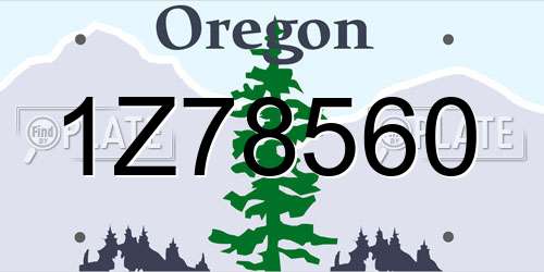1Z78560 Oregon License Plate