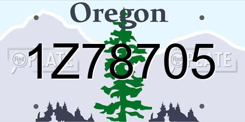 1Z78705 Oregon License Plate