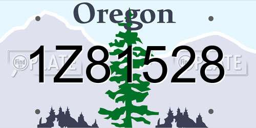 1Z81528 Oregon License Plate