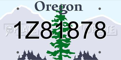 1Z81878 Oregon License Plate