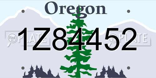 1Z84452 Oregon License Plate