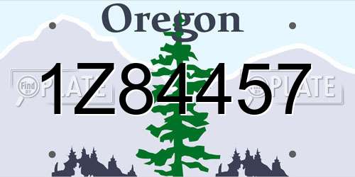 1Z84457 Oregon License Plate