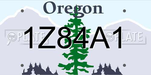 1Z84A1 Oregon License Plate