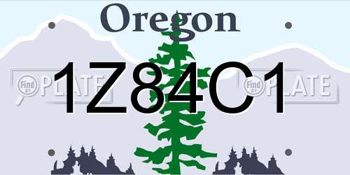 1Z84C1 Oregon License Plate