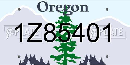 1Z85401 Oregon License Plate
