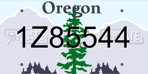 1Z85544 Oregon License Plate